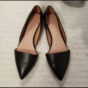 Madewell Lydia Black Leather Flats Size 6.5